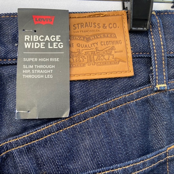Levis Ribcage Wide Leg High Rise Jeans 25x34 - Picture 7 of 10